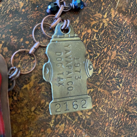 Artisan 1 Of A Kind Copper Necklace Vintage Prescott AZ 1973 Dog Tag & Barrett - Picture 6 of 16